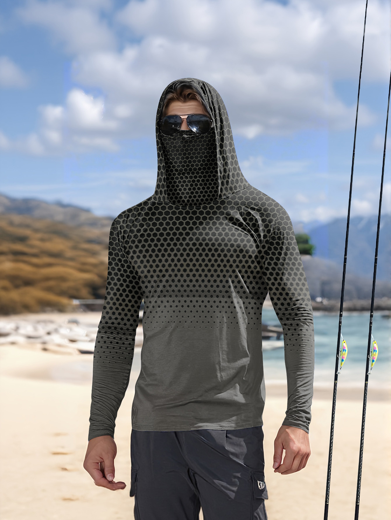 Fishing Hoodie - Camisa con capucha para hombre con