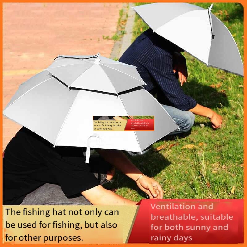 Fishing Hat - Sombrero paraguas de doble capa, grande,